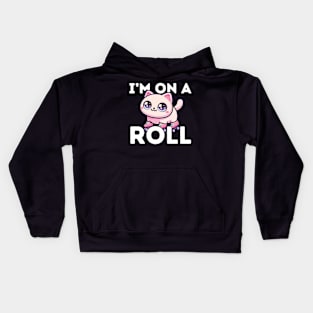 On a Roll- Rollerblading Cat Kids Hoodie